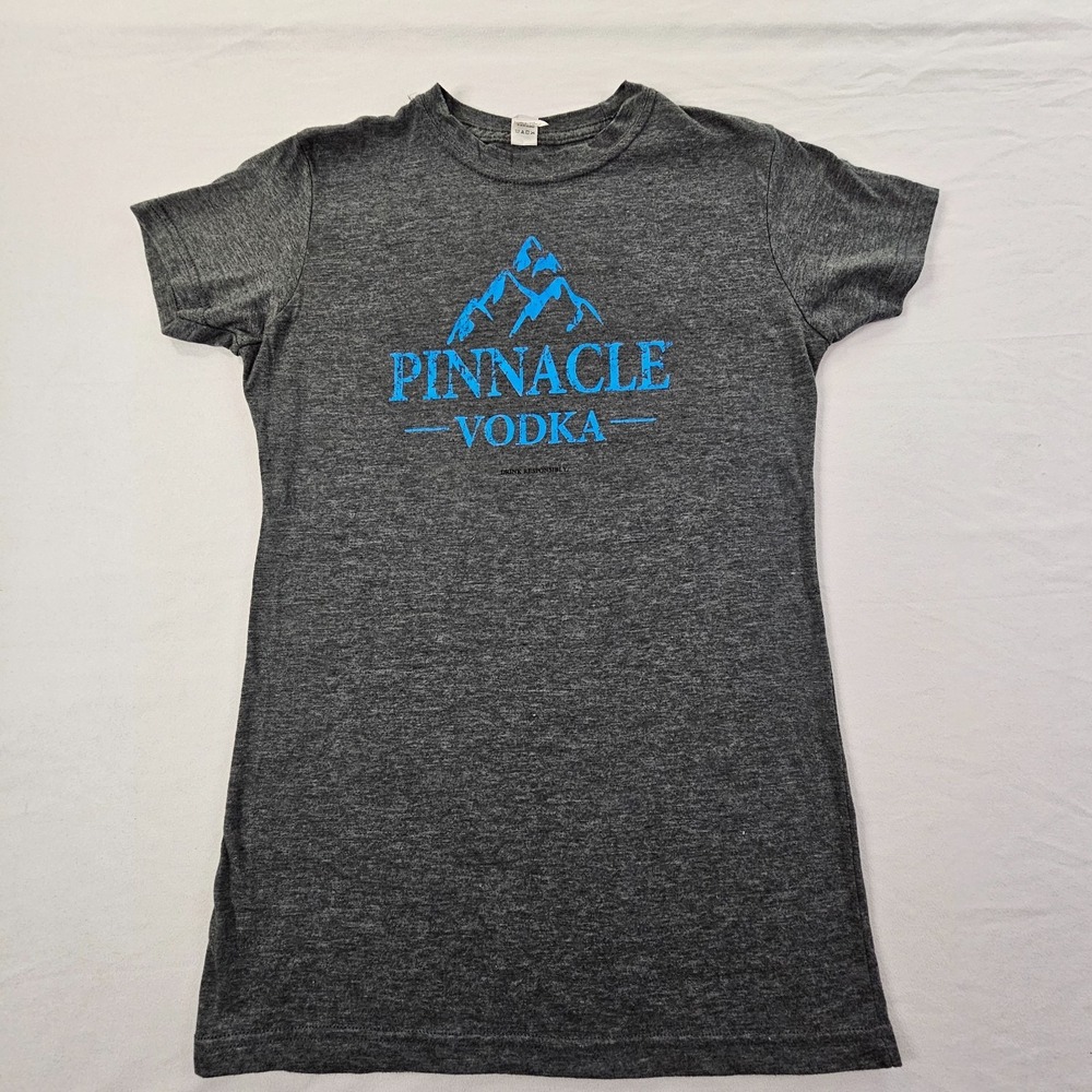 Pinnacle Vodka Gray Short Sleeve Cotton Blend T-Shirt Women's L